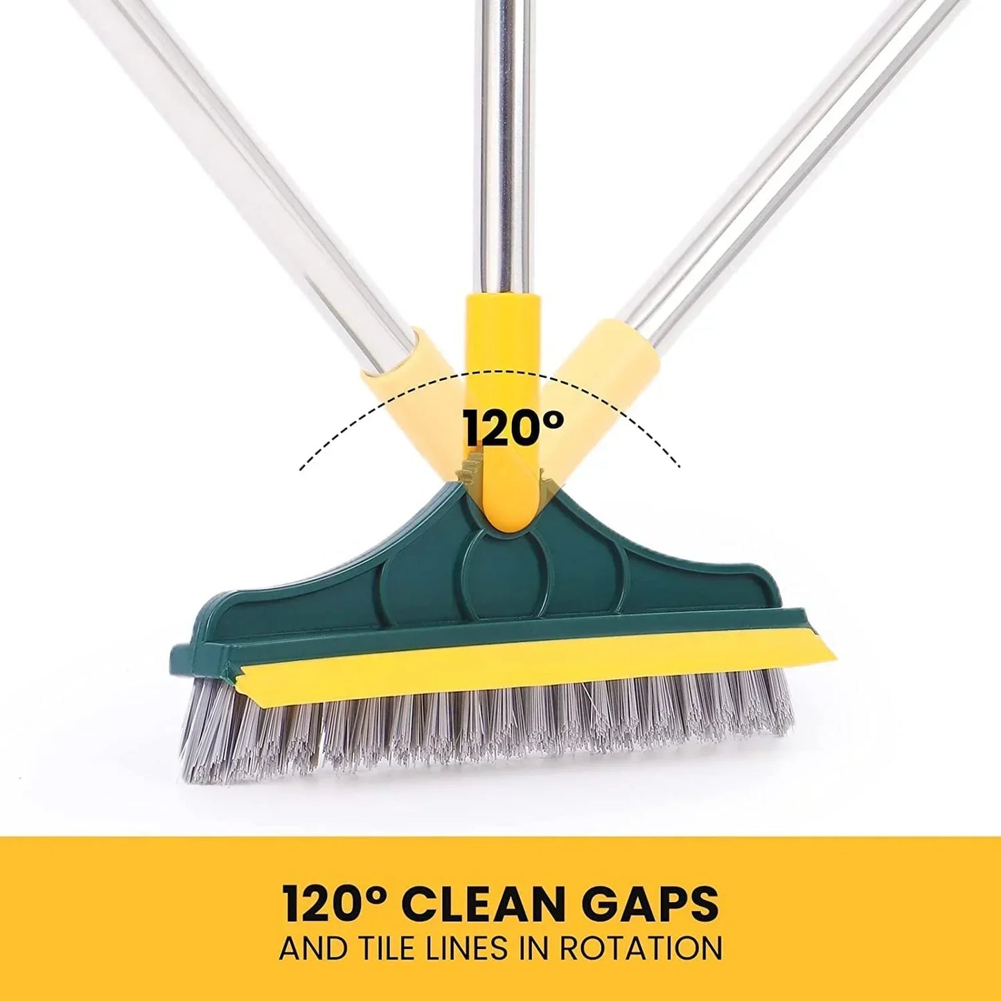 2 in 1 Bathroom Floor Cleaning Brush with Wiper